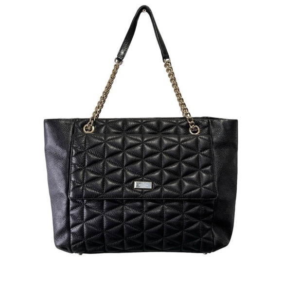 Kate Spade Black Quilted Leather Tote - Picture 1 of 16
